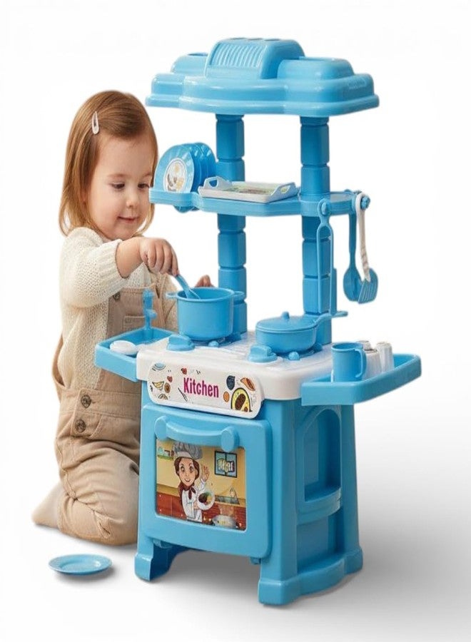 SARASI Kids Kitchen Play Set Toy, Pretend Cooking & Role Play Kitchen for Kids (32 Pcs) - Image 2
